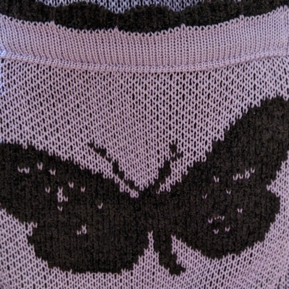 💜Vintage 80s Brenda French for French Rags loomed butterfly sweater vest Size L - Picture 8 of 10